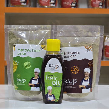 Raji's Kitchen's Hair Care Combo - Complete Hair Care Solution