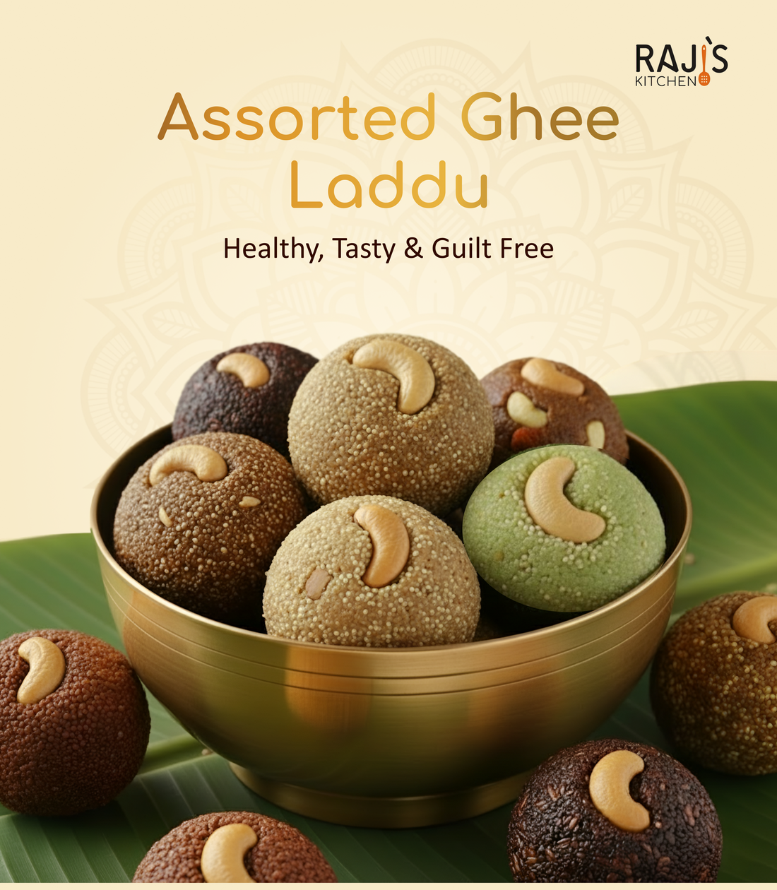 Assorted Ghee Laddu in a bowl