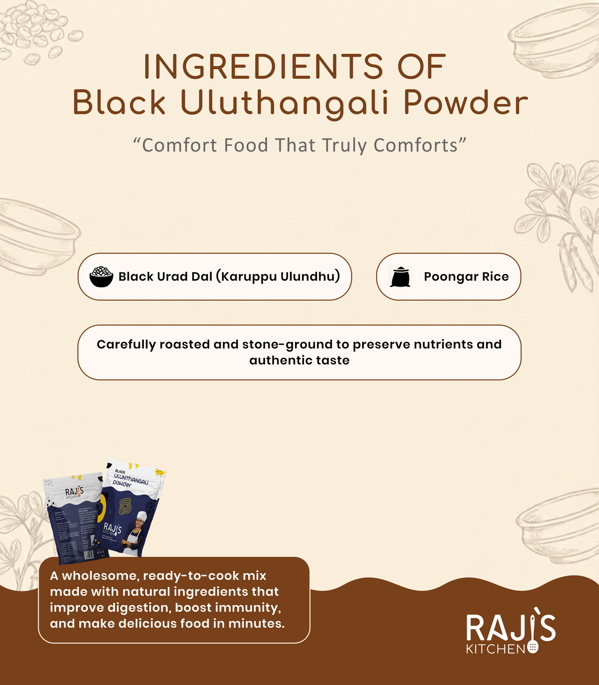 ingredients of black ulunthangali powder