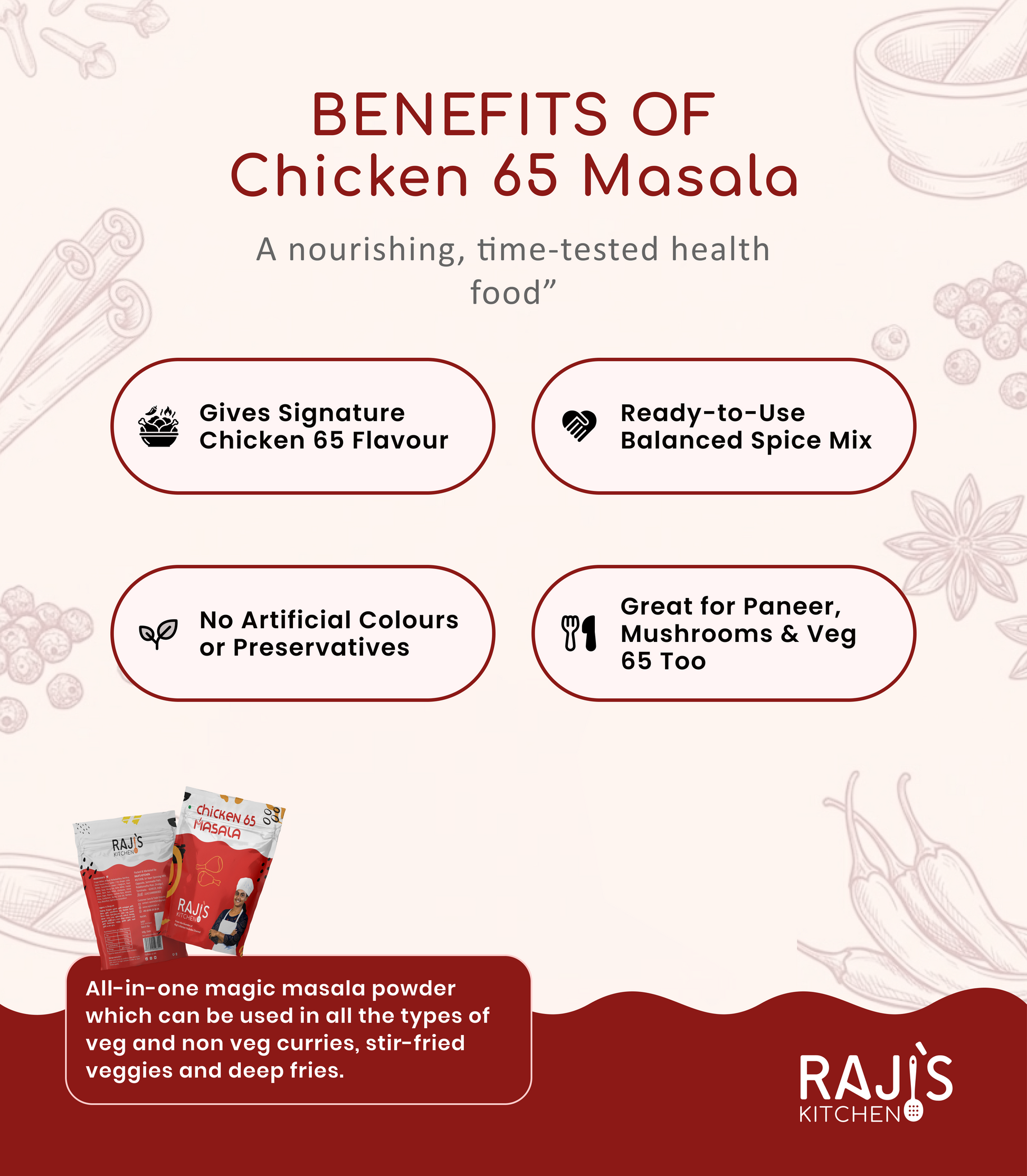 benefits of chicken 65 masala