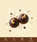 Dates and Seeds Laddu with cashew toppings