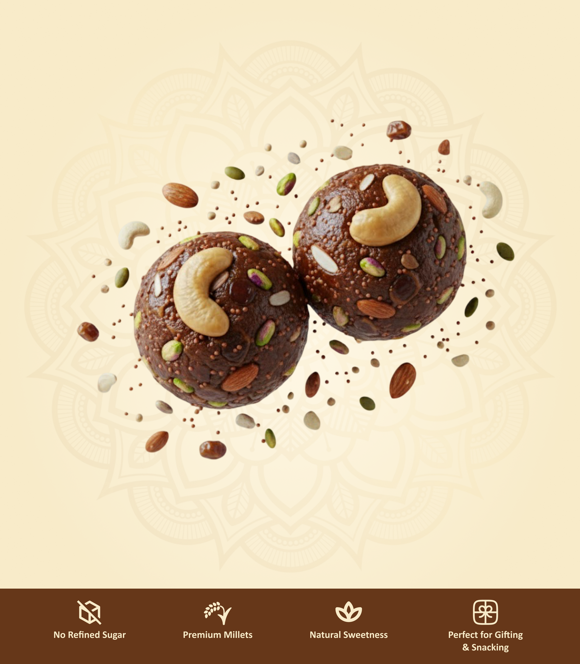 Dry Fruits Laddu with toppings