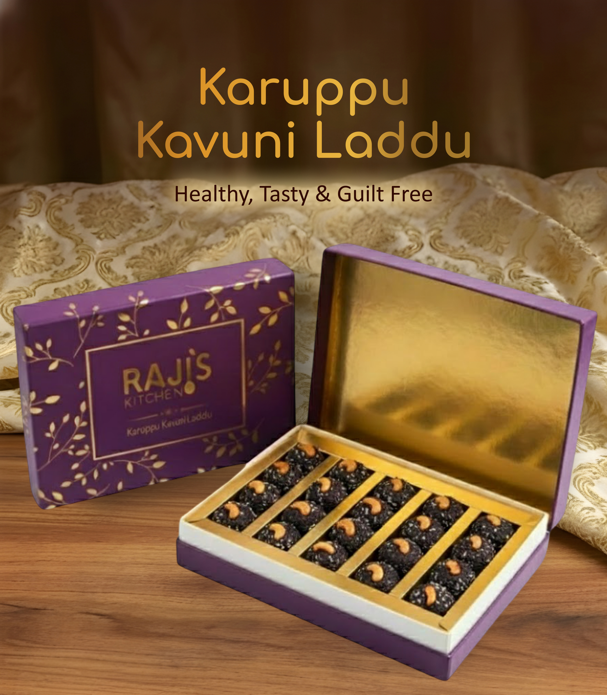 Karuppu Kavuni Laddu in the packaging box