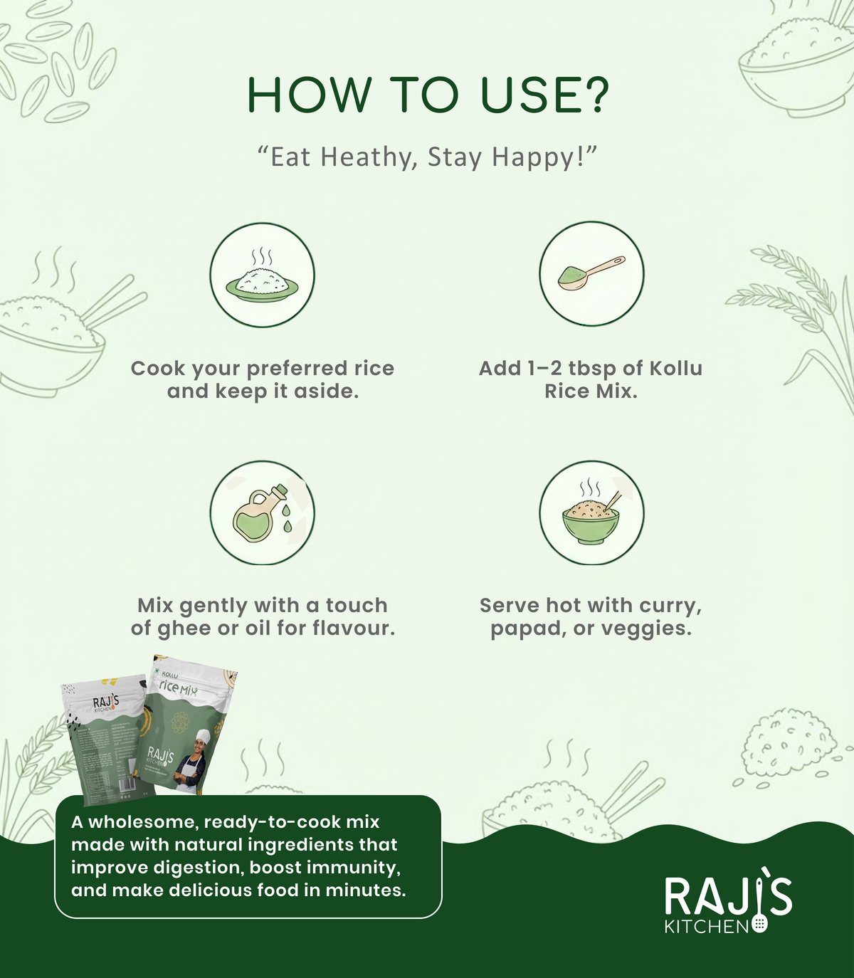 how to use kollu rice mix