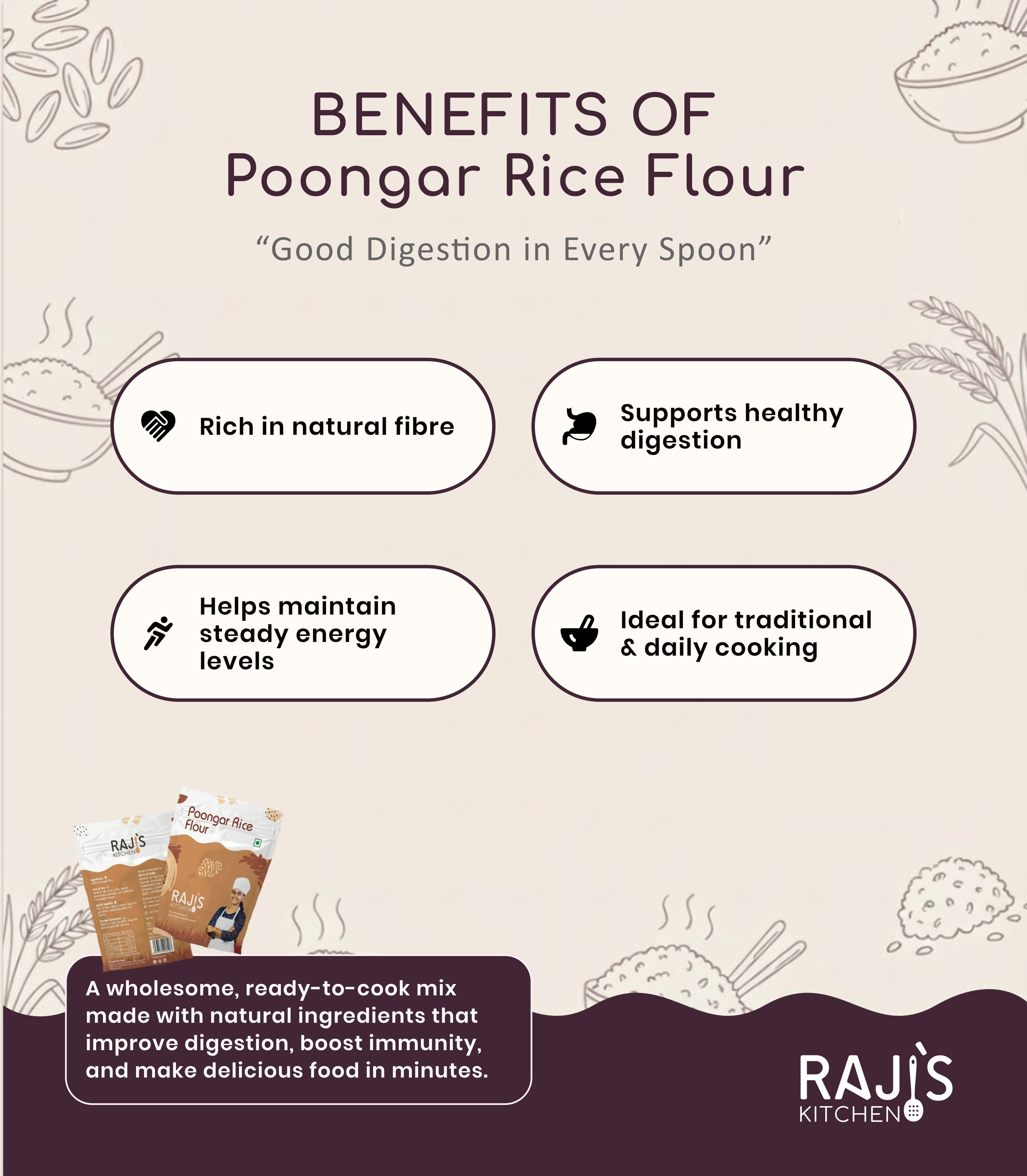 Poongar Rice Flour – Traditional Iron Rich Grain