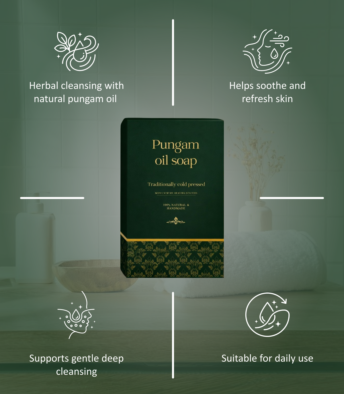 cold pressed pungam oil soap