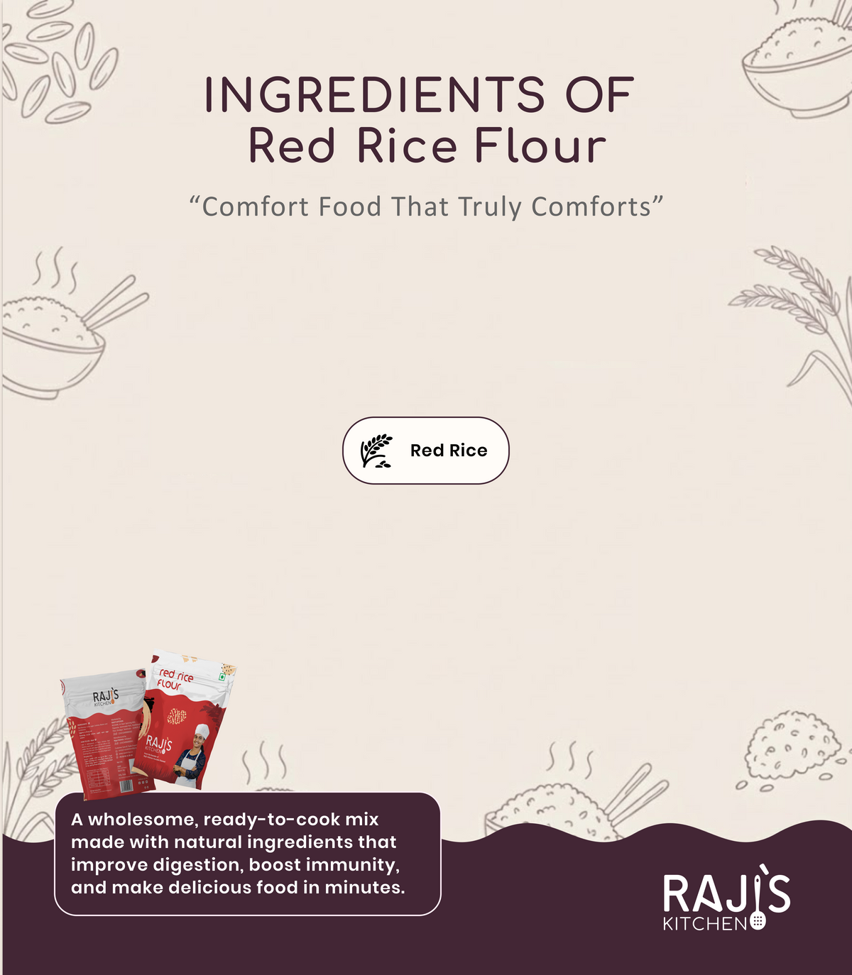 ingredendients of red rice flour