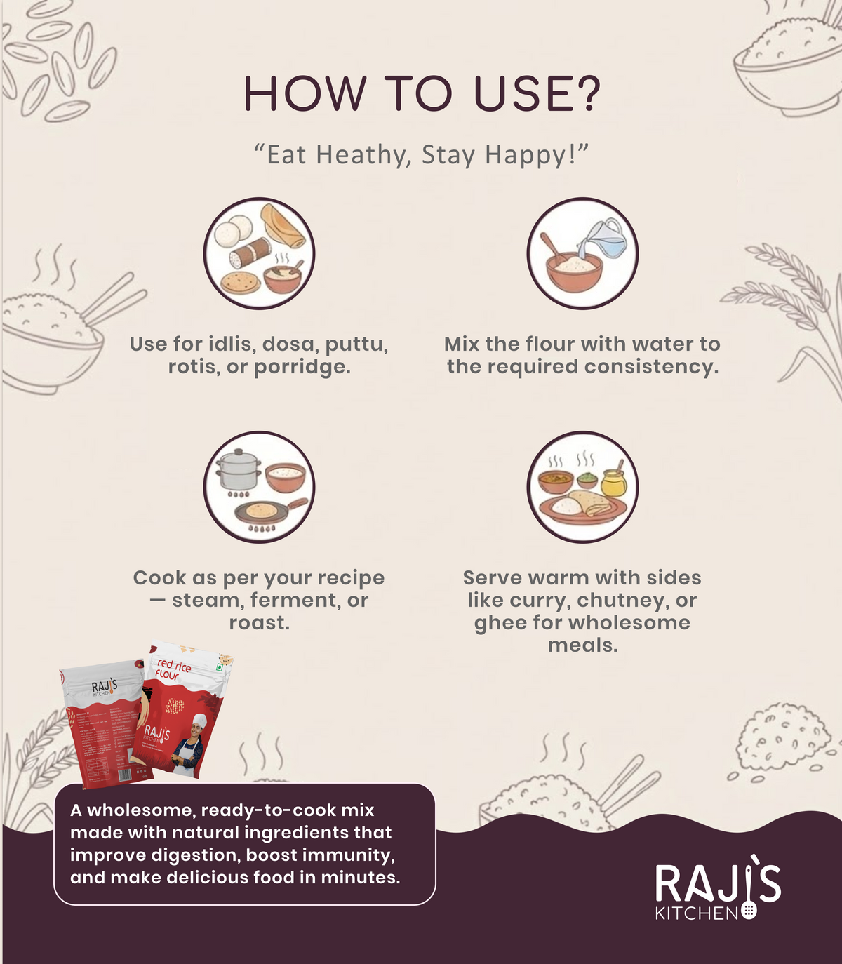how to use red rice flour