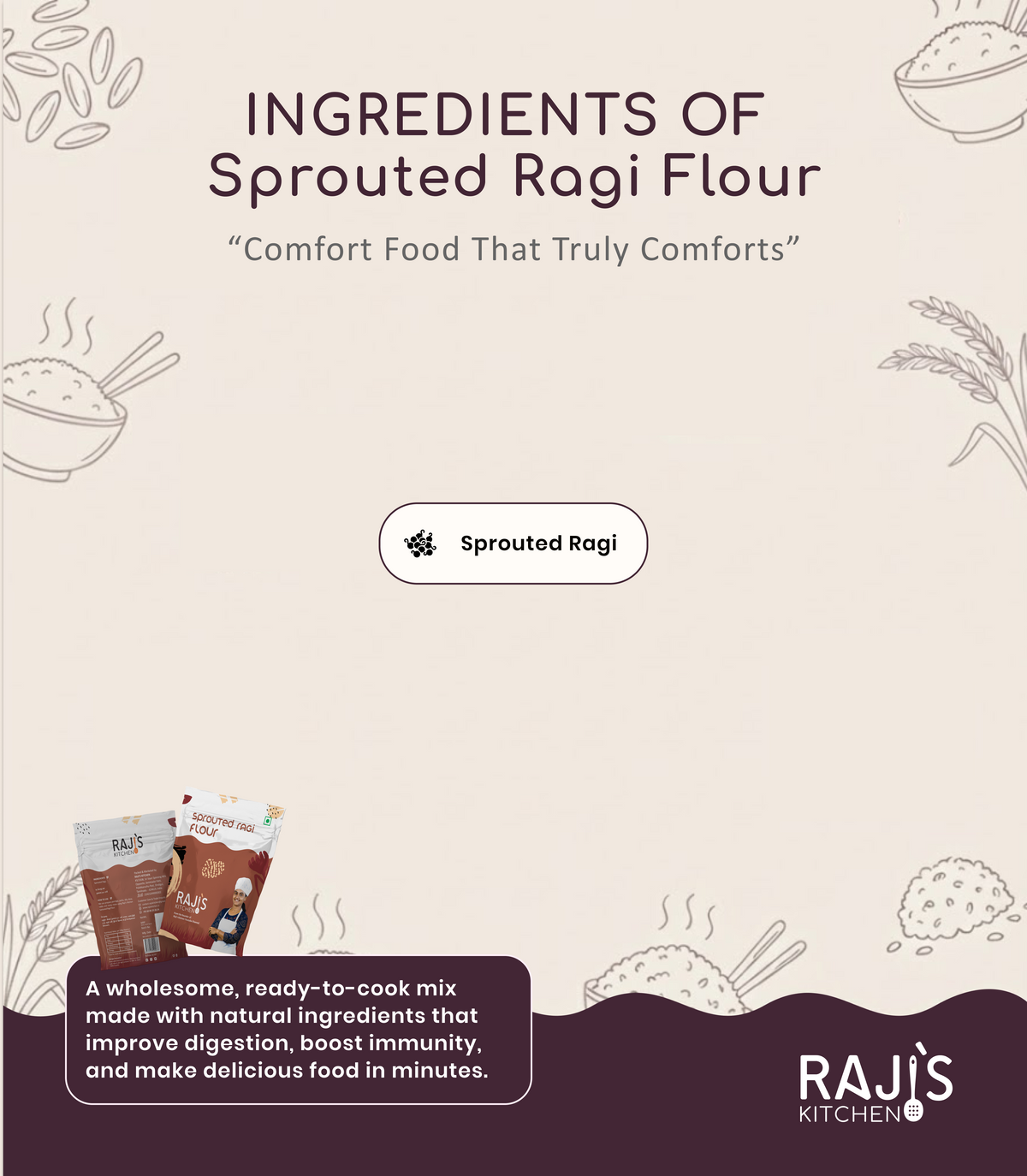 ingredients of sprouted ragi flour