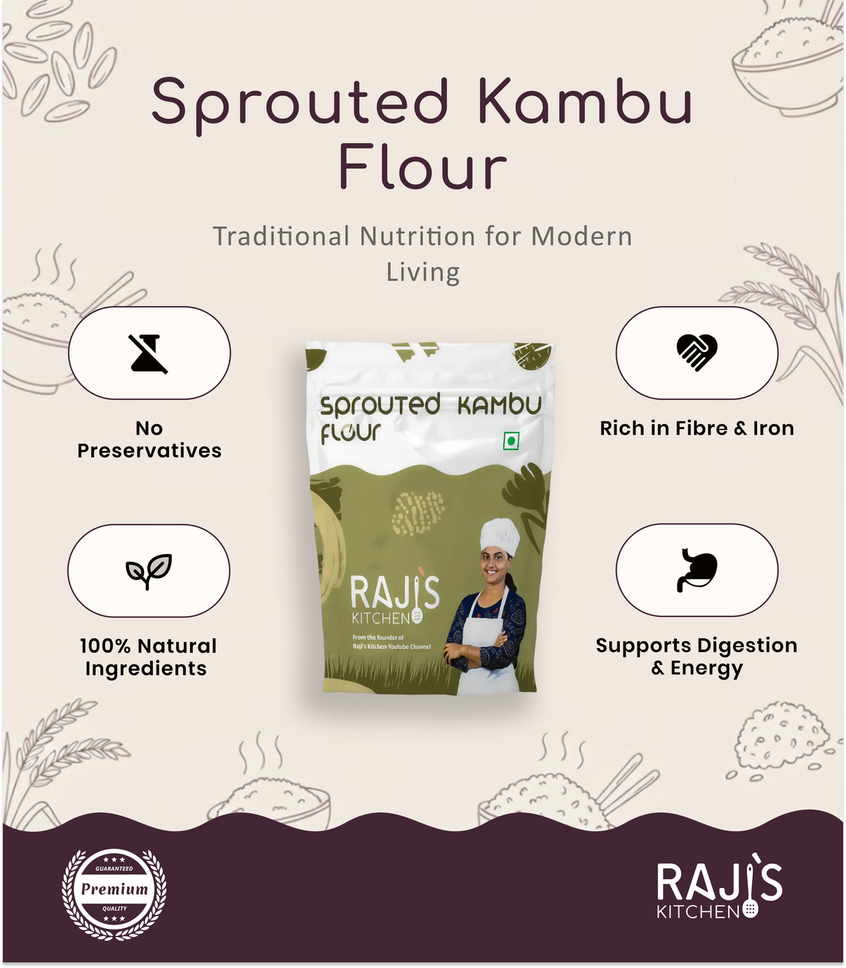 Sprouted Kambu Flour – High Fibre & Energy Rich Mix
